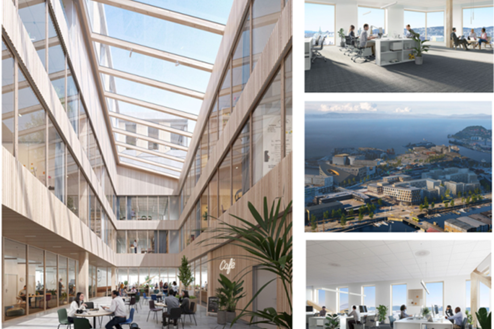 Flere bilder viser at Nye Trondheim S blir moderne lokaler, med god takhøyde og mye naturlig lys.