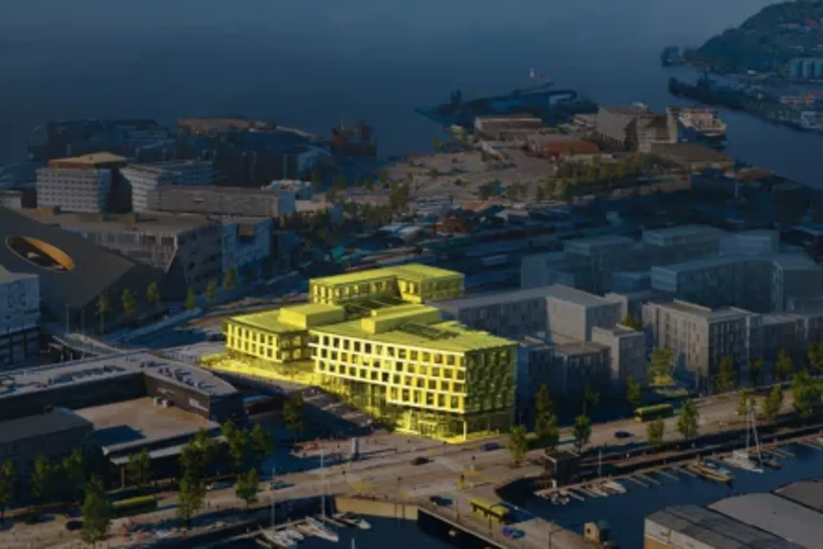 Dronefoto av Stasjonsplassen