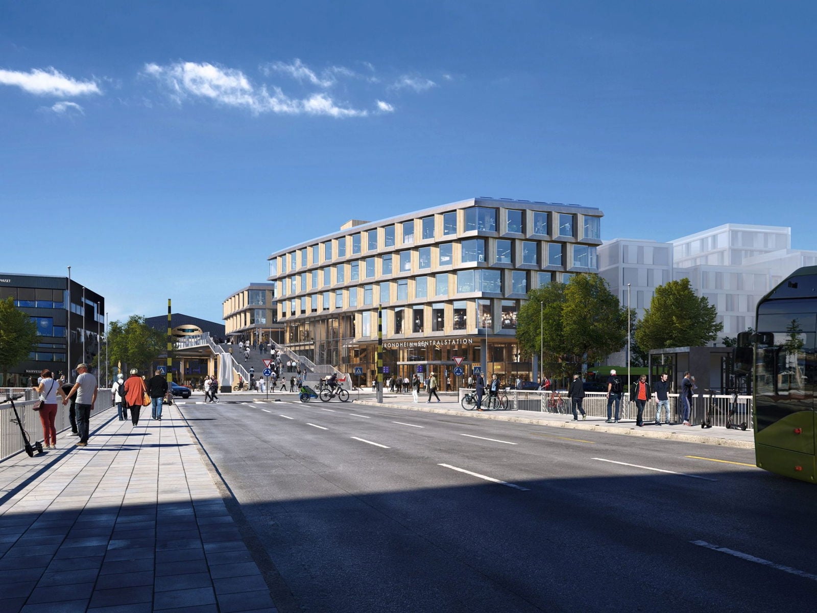 vei i forgrunn, bygg til høyre i bakgrunn